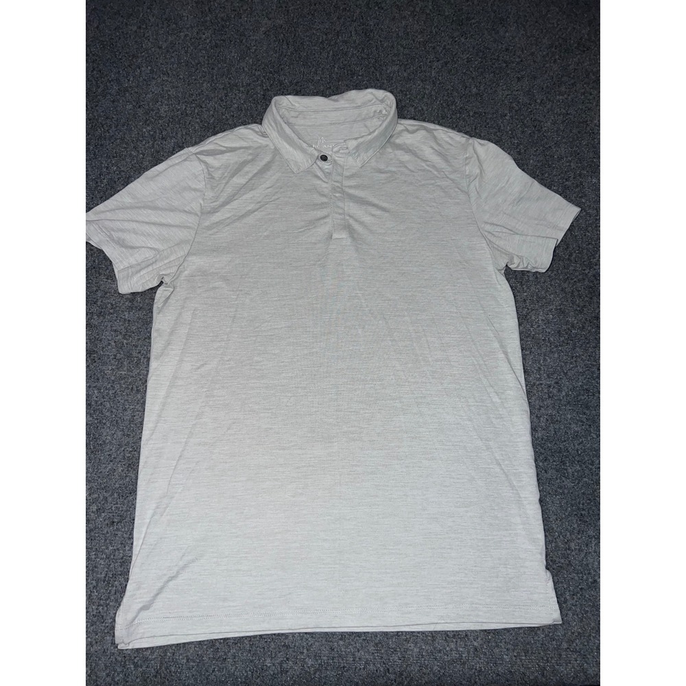Marc Anthony Luxury Mens Medium Gray Short Sleeve Polo Shirt Spandex Blend
